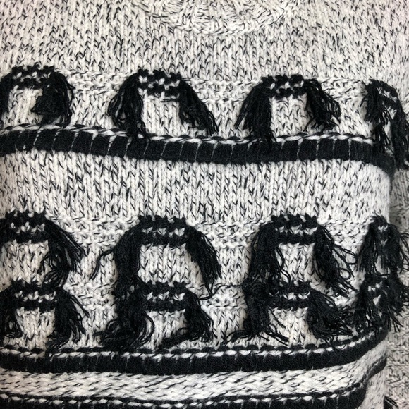 NWT Current Elliott jacquard fringe sweater SZ M - Picture 4 of 9